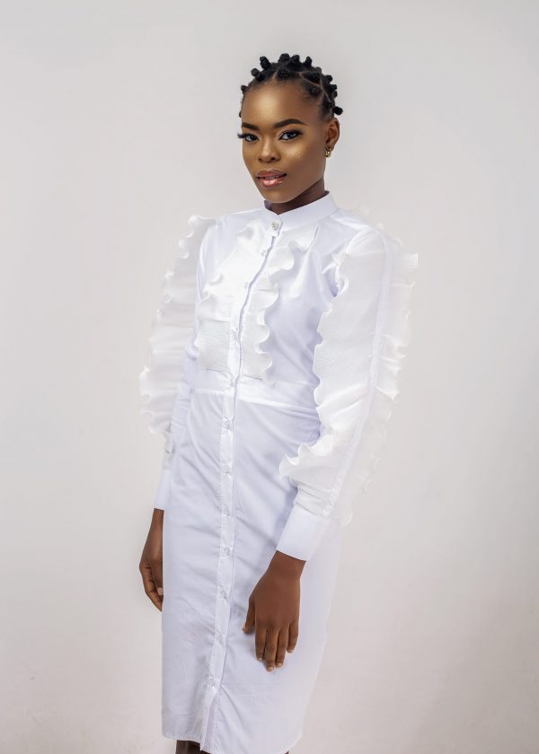Ruffled Shirt Dress - Image 3