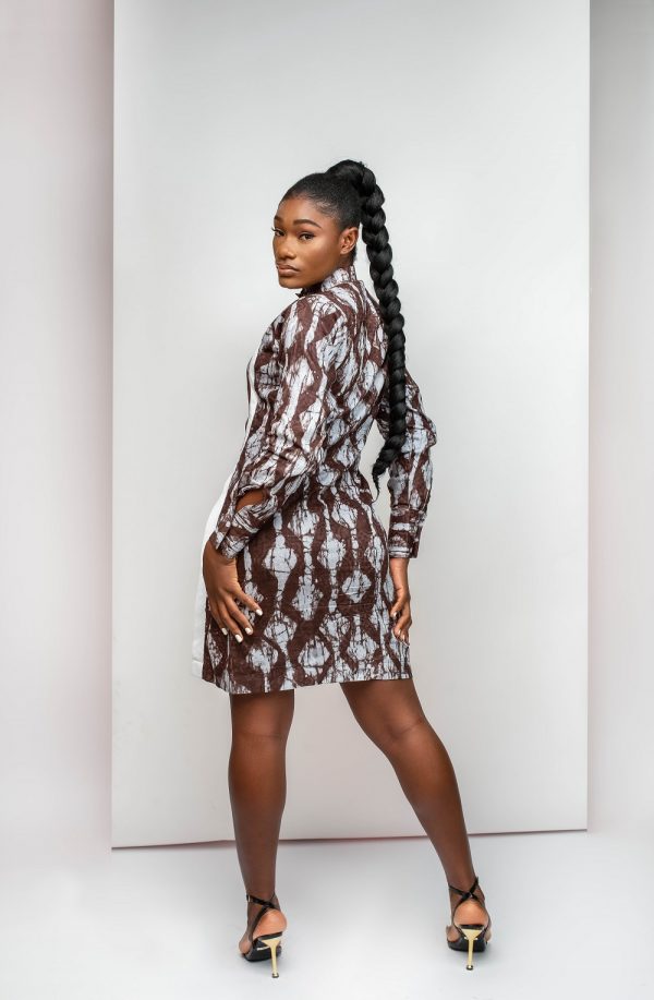 Adire Shirt Dress - Image 3