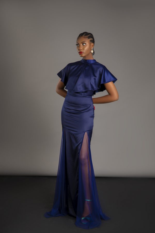 Caped Tulle Gown